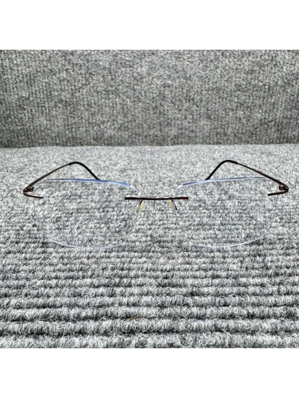 Ottoto Eyeglasses Rimless Copper Brown FRAMES ONLY 17-145 Minimalist